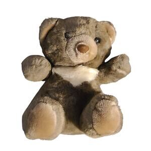 Vintage American Wego Taupe Sitting Bear Teddy Bear Plush 10” Made In Korea
